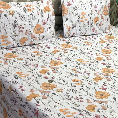 Autum White Bedsheet