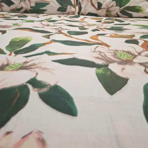 White Floral Paint Bedsheet