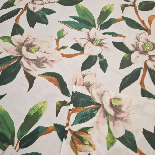 White Floral Paint Bedsheet