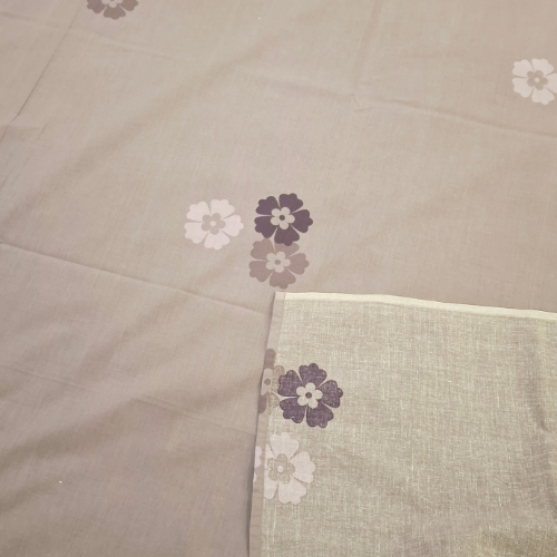 Lino Printing Purple Bedsheet