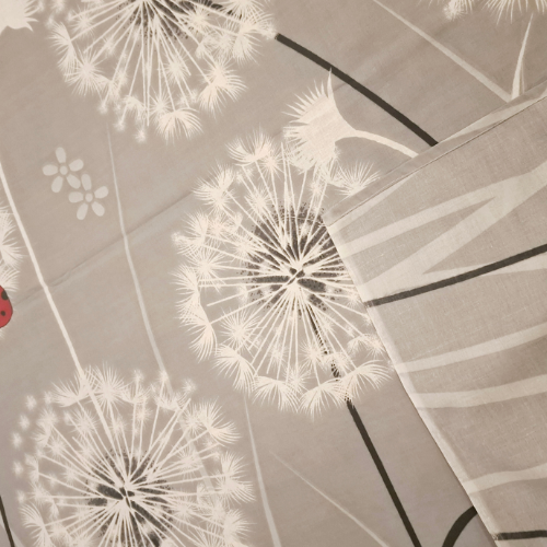 Grey Dandelion Flower Bedsheet